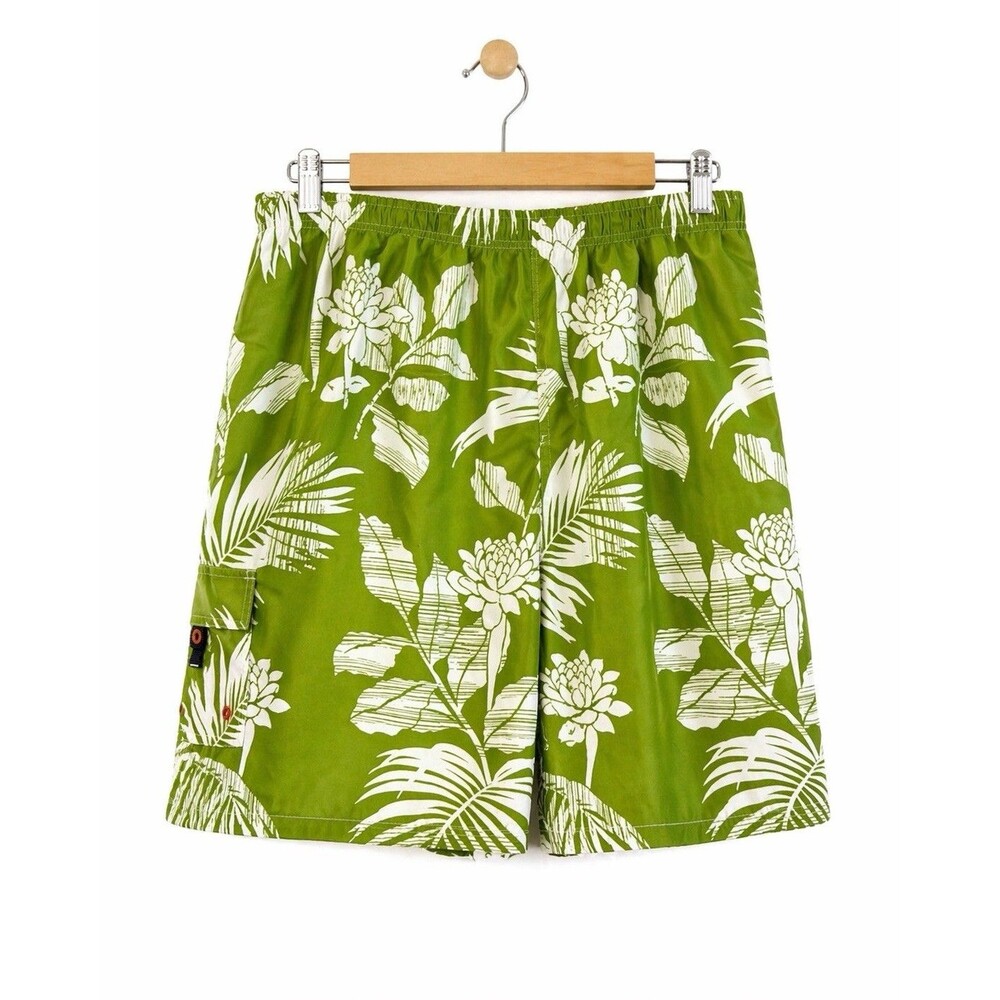 Newport Blue Swim Trunks XXL Green Tropical Floral Board Shorts Mesh Lined
